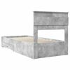 vidaXL Bettrahmen mit Kopfteil Beton Grau 90 x 190 cm Holzwerkstoff