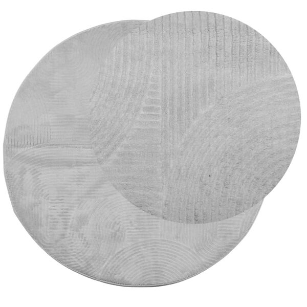 vidaXL Teppich IZA Kurzflor Skandinavischer Look Grau &Oslash; 80 cm