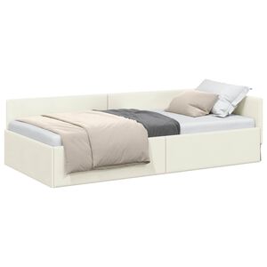 vidaXL Eckbettgestell Creme 80 x 200 cm Samt