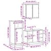 vidaXL 3-tlg. Badm&ouml;bel-Set Schwarz Holzwerkstoff