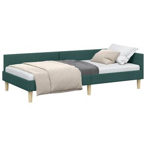 vidaXL Eckbettgestell Dunkelgr&uuml;n 80 x 200 cm Stoff