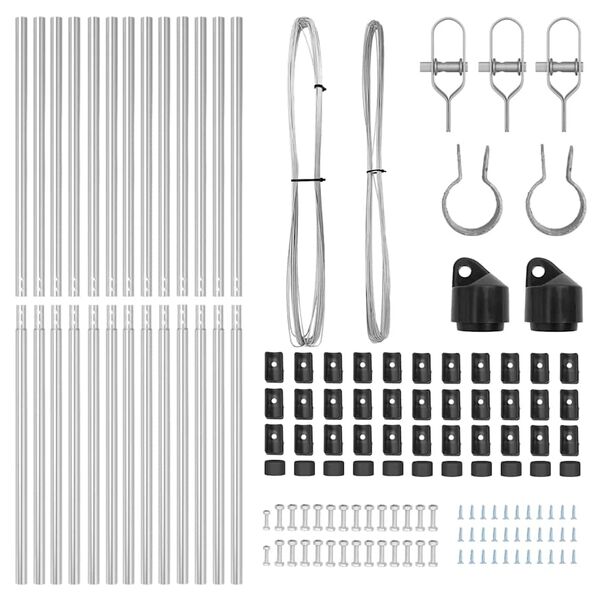 vidaXL Zaunpfosten 13 pcs Silber Stahl