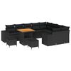 vidaXL Gartensofa-set mit Kissen 12 pcs Schwarz Poly-Rattan