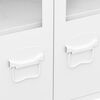 vidaXL Industrial Sideboard Wei&szlig; 105x35x62 cm Metall und Glas