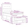 vidaXL Boxspringbett mit Matratze Schwarz 100 x 200 cm Stoff