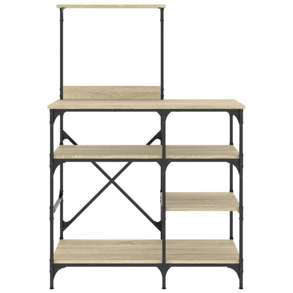 vidaXL Bäckerregal Sonoma-Eiche 90x40x132 cm Holzwerkstoff und Metall
