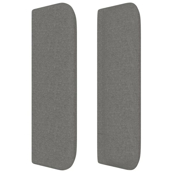 vidaXL Kopfteil mit Ohren Dunkelgrau 163x16x78/88 cm Stoff