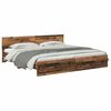 vidaXL Bettrahmen mit Kopfteil Altholz 200 x 200 cm Holzwerkstoff