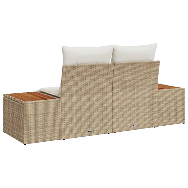 vidaXL Gartensofa Beige 184 x 62 x 85cm Poly-Rattan