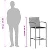 vidaXL 5-tlg. Gartenbar-Set Grau Massivholz Akazie und Poly Rattan