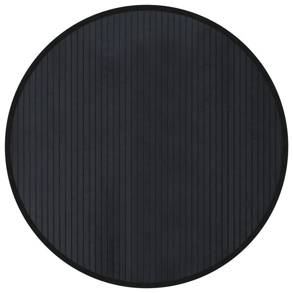 vidaXL Teppich Rund Schwarz 80 cm Bambus
