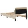 vidaXL Bettgestell mit Kopfteil "Dover" Creme 90x190 cm Stoff