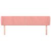 vidaXL Kopfteil mit Ohren Rosa 183x23x78/88 cm Samt