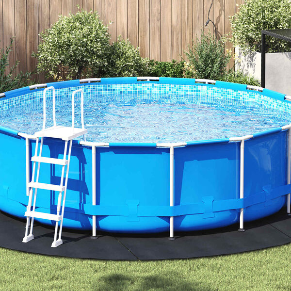 vidaXL Bodenfolie f&uuml;r Pools Schwarz &Oslash; 396 cm Vliesstoff