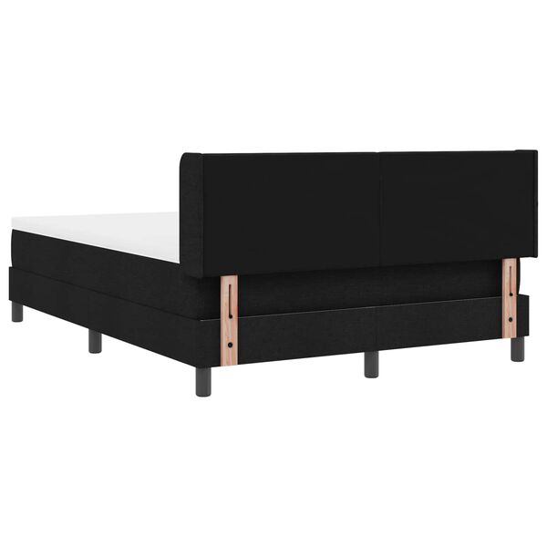 vidaXL Boxspringbett mit Matratze Schwarz 190 x 140 cm Polyester