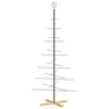 vidaXL Weihnachtsbaum Metall mit Holzst&auml;nder Schwarz 180 cm