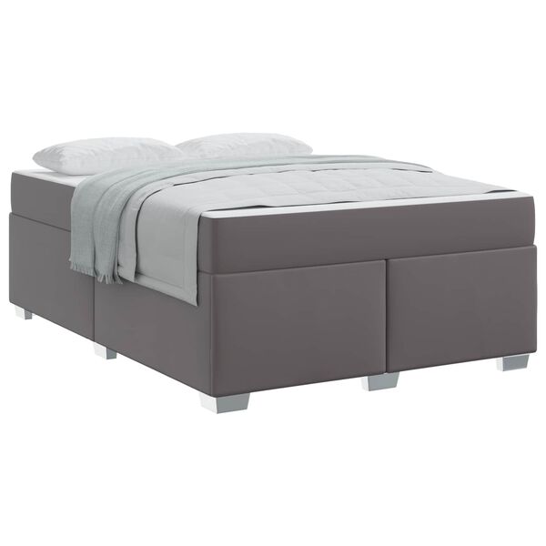 vidaXL Bettrahmen mit Matratze Grau 140 x 200 cm Stoff