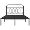 vidaXL Bettgestell mit Kopfteil Metall Schwarz 120x200 cm