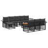 vidaXL Outdoor-Sofagarnitur 11 stk. Schwarz und Dunkelgrau Polyester