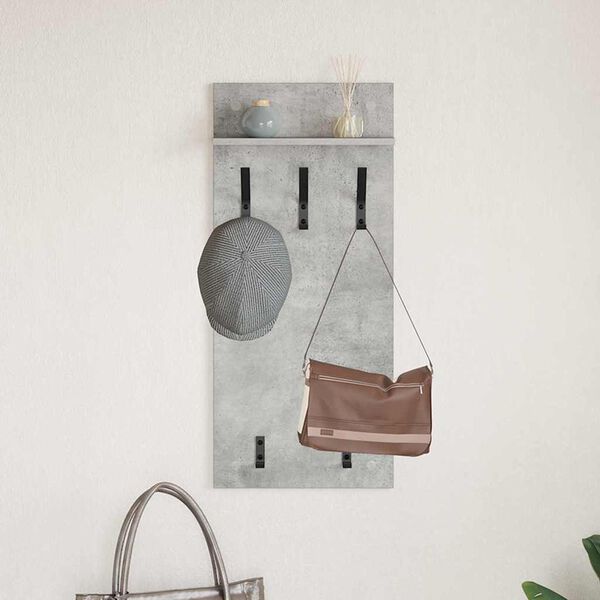 vidaXL Wandmontierter nachttisch mit Regal Beton Grau 40 x 10 x 90 cm