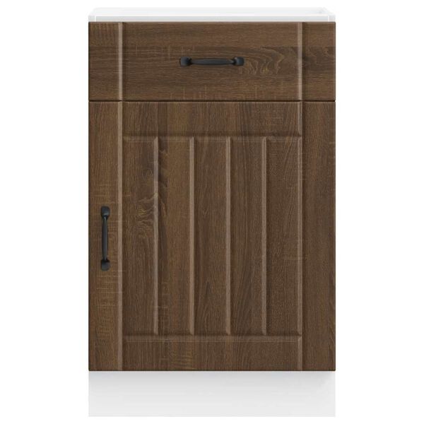 vidaXL K&uuml;chen-Unterschrank Lucca Braun Eichen-Optik Holzwerkstoff