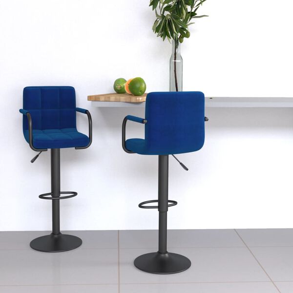 vidaXL Barhocker 2 Stk. Blau Stoff