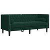 vidaXL 3-tlg. Chesterfield-Sofa-Set mit Nackenrollen Dunkelgr&uuml;n Samt