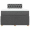 vidaXL Boxspringbett mit Matratze Dunkelgrau 120x200 cm Stoff