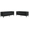 vidaXL 2-tlg. Chesterfield-Sofa-Set mit Nackenrollen Schwarz Samt