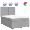vidaXL Boxspringbett mit Matratze Hellgrau 140x200 cm Stoff
