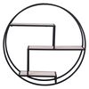 House Nordic Wandregal Isa Rund Schwarz und Natur