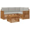 vidaXL Outdoor-Sofagarnitur 5 stk. Nat&uuml;rlich und Hellgrau Polyester