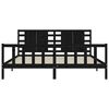 vidaXL Massivholzbett mit Kopfteil Schwarz 200x200 cm