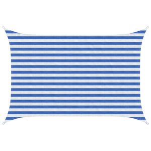 vidaXL Sonnensegel Blau und Wei&szlig; 2 x 3 m HDPE