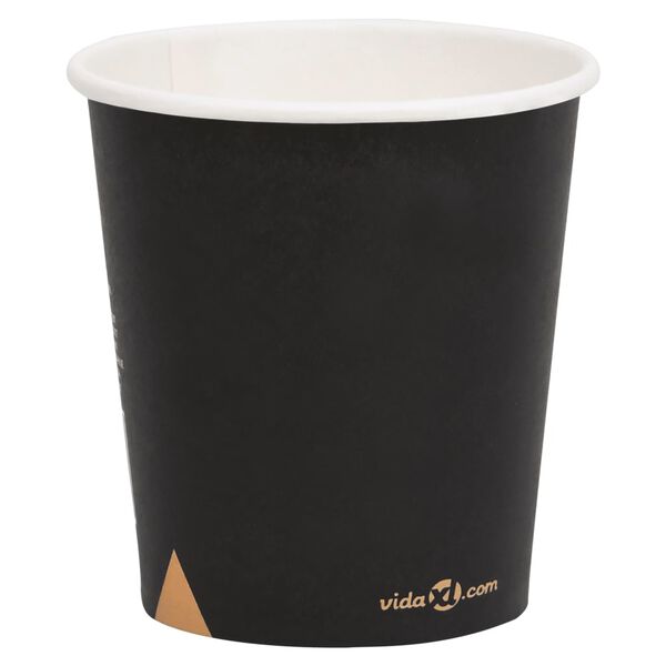 vidaXL Pappbecher 200 ml 100 Stk. Schwarz