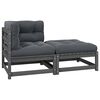 vidaXL 2-tlg. Garten-Lounge-Set mit Kissen Grau Kiefer Massivholz
