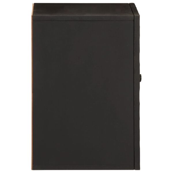 vidaXL Bad-Wandschrank Schwarz 38x33x48 cm Massivholz Mango