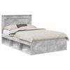 vidaXL Bettrahmen Uni Beton Grau 135 x 190 cm Massives Kiefernholz