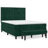 vidaXL Boxspringbett mit Matratze Dunkelgr&uuml;n 140x190 cm Samt