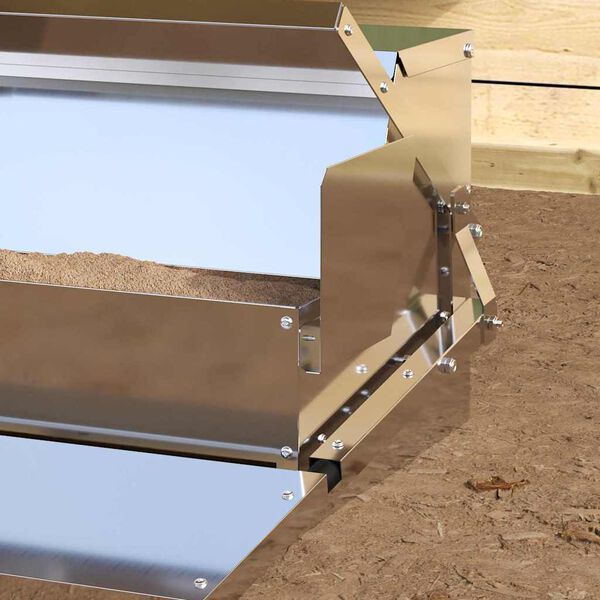 vidaXL H&uuml;hnertretfeeder Silber 50 x 40 x 29 cm Verzinkter Stahl