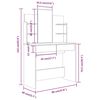 vidaXL Schminktisch-Set Betongrau 96x40x142 cm