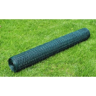 vidaXL Drahtzaun mit PVC-Beschichtung 25x1 m Grün