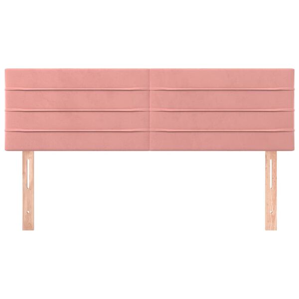 vidaXL Kopfteile 2 Stk. Rosa 72x5x78/88 cm Samt