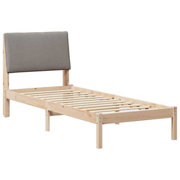 vidaXL Bettgestell Braun und Taupe 80 x 200 cm Massivholz Kiefer
