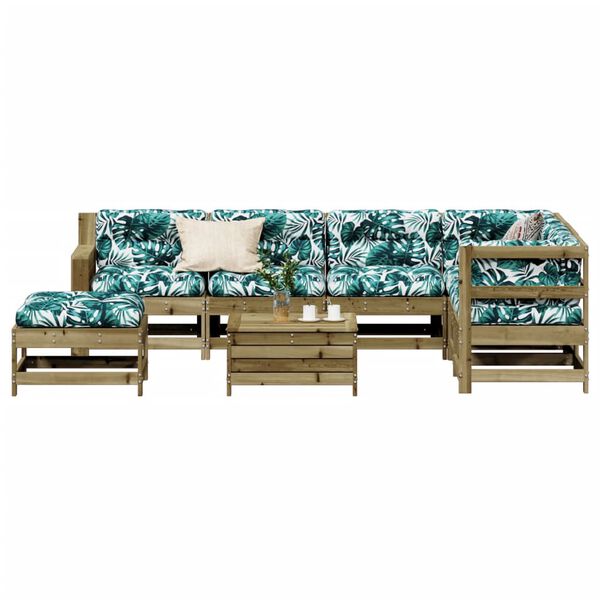 vidaXL 8-tlg. Garten-Lounge-Set mit Kissen Impr&auml;gniertes Kiefernholz