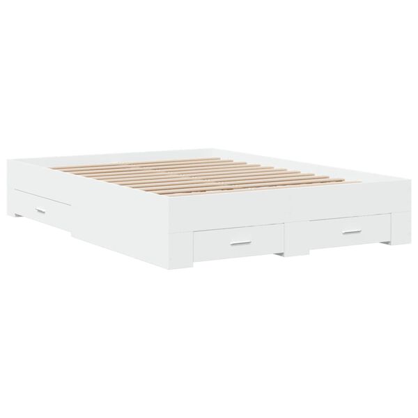vidaXL Bettgestell mit Schubladen Wei&szlig; 140x190 cm Holzwerkstoff