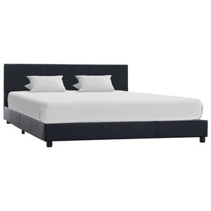 vidaXL Bettgestell Schwarz Kunstleder 160x200 cm