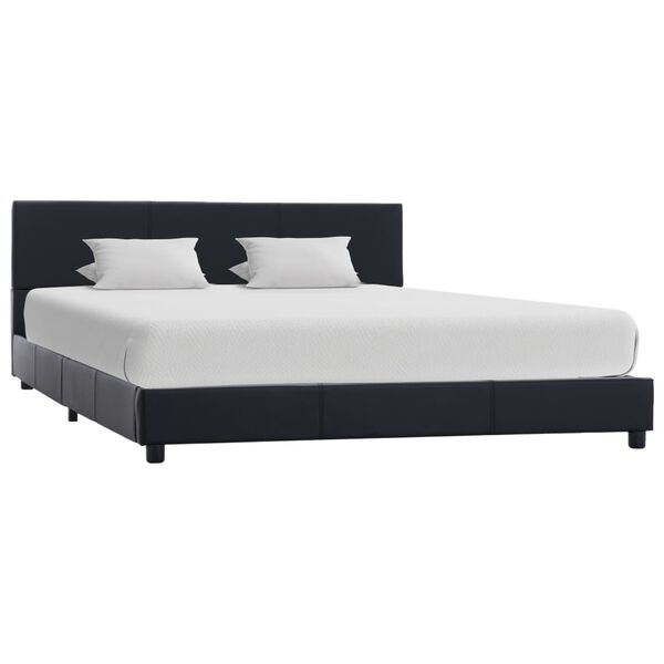 vidaXL Bettgestell Schwarz Kunstleder 160x200 cm