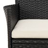 vidaXL 7-tlg. Garten-Essgruppe mit Kissen Schwarz Poly Rattan