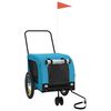 vidaXL Fahrradanh&auml;nger Hunde Blau und Schwarz Oxford-Gewebe & Eisen